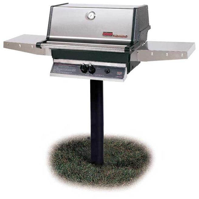 Mhp Gas Grills Tjk2 Natural Gas Grill W/ Searmagic Grids On Inground Post