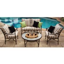 Caluco Origin Aluminum Lounge Set With Loveseat And Club Chairs