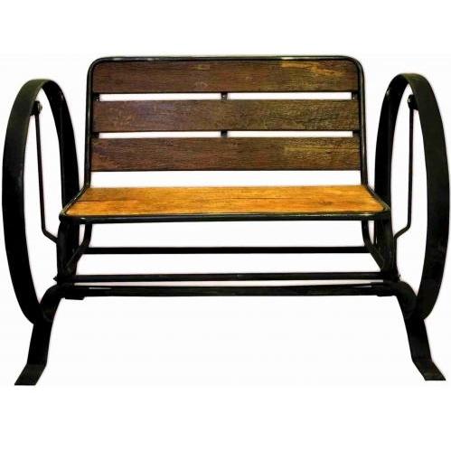 Iron Glider Teak Wood Bench Iron Glider Teak Wood Bench