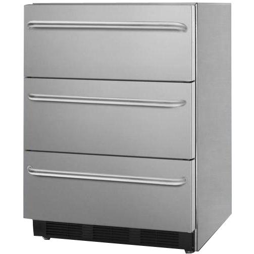 Summit 5.4 Cu. Ft. ADA Compliant Triple Drawer Refrigerator - Stainless Steel - SP6DSSTBADA