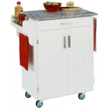 Home Styles Small Kitchen Cart With Granite Top - Salt & Pepper/White - 9001-0023