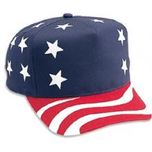 Otto Cap Flag Pattern Cotton Twill Golf Style Cap - USA