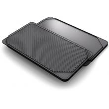 Chefs Design Cast Aluminum Double Burner Reversible Grill/Griddle - Hard Coat Anodized