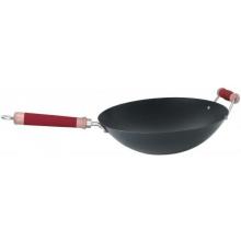 Easy-Grip Silicone/Wood Handle 14 Inch Professional Non-Stick Flat Bottom Wok