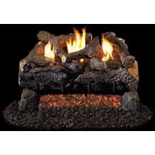Peterson Real Fyre 18 Inch Evening Fyre Charred Log Set With Vent-Free Natural Gas ANSI Certified G18 Burner - Basic On/Off Remote