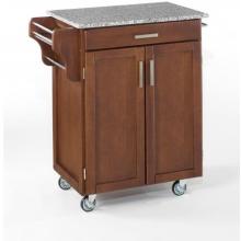 Home Styles Small Kitchen Cart With Granite Top - Salt & Pepper/Medium Cherry - 9001-0073