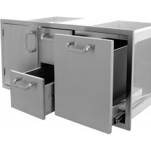 Kingston Series Single Door, Double Drawer & Trash Roll-Out Combo