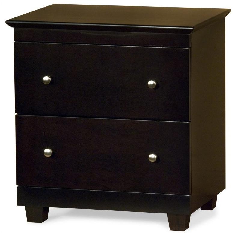 Atlantic Furniture Miami 2 Drawer Night Stand Antique Walnut - 74204