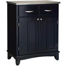 Home Styles Small Buffet Server With Stainless Steel Top - Black - 5001-0043