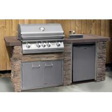 Lion Advanced Q 7 Piece BBQ Island With Lion L75000 32 Inch Propane Gas Grill