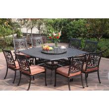 Darlee St. Cruz Cast Aluminum Outdoor Patio Dining Set - 9 Piece Set With Cushions - Antique Bronze