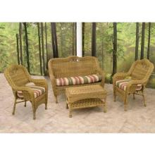 North Cape Richmond Resin Wicker Patio Lounge Set With Coffee Table - Walnut