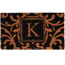 Evergreen Classic Block Monogram Coir Door Mat - Letter K