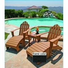 Eagle One Recycled Plastic Adirondack Chair, Foot Stool And Lexington End Table - Black