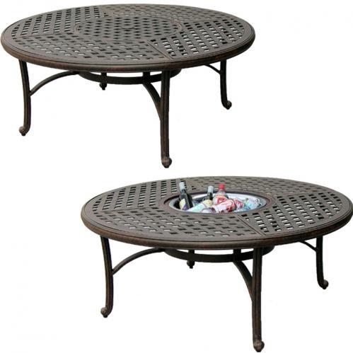 Darlee Series 30 Cast Aluminum Tea Table With Ice Bucket Insert - 52 Inch Round Darlee Series 30 Cast Aluminum Tea Table With Ice Bucket Insert - 52 Inch Round