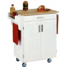 Home Styles Small Kitchen Cart With Wood Top - Natural/White - 9001-0021