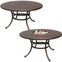 Darlee Monte Carlo Cast Aluminum Dining Table W/ Ice Bucket Insert - 52 Inch Round