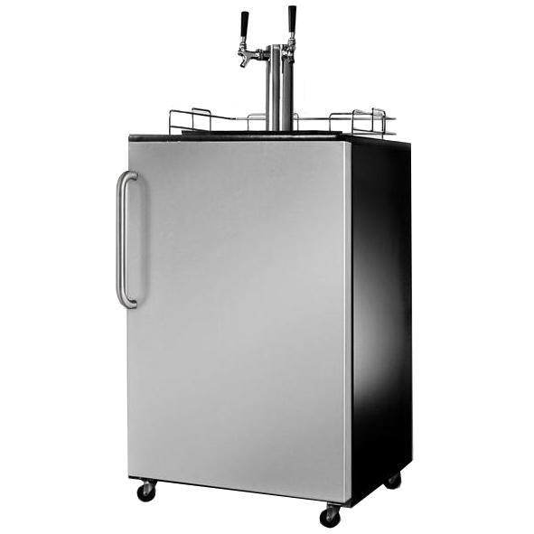 Summit 6.4 Cu. Ft. Dual Tap Kegerator - Stainless Steel / Black Cabinet - SBC490SSTBTWIN