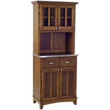 Home Styles Small Buffet Server & Hutch With Stainless Steel Top - Medium Cherry - 5001-0073-72