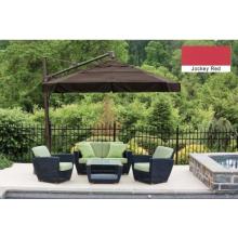 Treasure Garden Outdoor Cantilever Umbrella With Valance And Double Wind Vent, 11 Foot Ft - Jockey Red