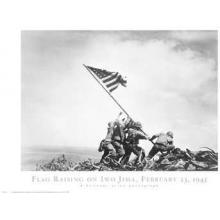 Joe Rosenthal - Flag Raising On Iwo Jima, February 23, 1945 Size 32x24 Poster Print