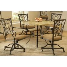 Hillsdale Brookside Dining Set Round Table With Oval Back Caster Chairs 5 Piece - 4815DTRNBCOVC