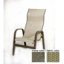 Bonaire Aluminum High Back Sling Dining Chair With Scavo Bronze Frame And B0652 Fabric