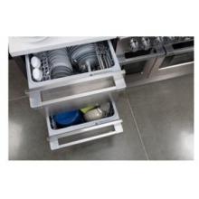 DCS DD24DUT7 Double DishDrawer By Fisher Paykel Open with Dishes