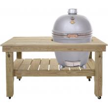 Grill Dome XL Pressure Treated Wood Table Shown With Grill