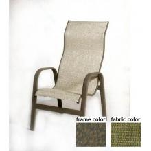 Bonaire Aluminum High Back Sling Dining Chair With River Rock Frame And B0808 Fabric