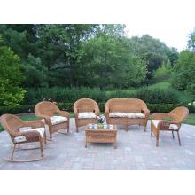 Oakland Living Resin Wicker 6 Piece Seating Set With Cushions