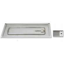 Peterson Outdoor Campfyre 46 X 18 Inch Natural Gas Electronic On/Off Remote Rectangle Stainless Steel Fire Pit Burner Kit