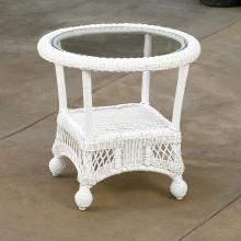 North Cape Montego End Table (with Glass Top) White