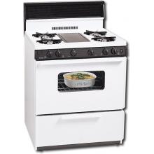 Premier GFK5S9W 30 Inch Gas Range With 5 Burners. 10 Inch Back-guard - White