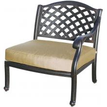 Darlee Nassau Cast Aluminum Outdoor Patio Sectional Left Arm Chair With Cushions - Antique Bronze