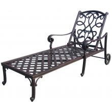 Darlee Santa Monica Cast Aluminum Outdoor Patio Chaise Lounge With Cushions - Antique Bronze