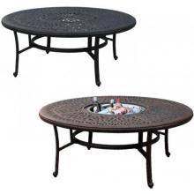 Darlee Elisabeth Cast Aluminum Tea Table W/ Ice Bucket Insert - 52 Inch Round