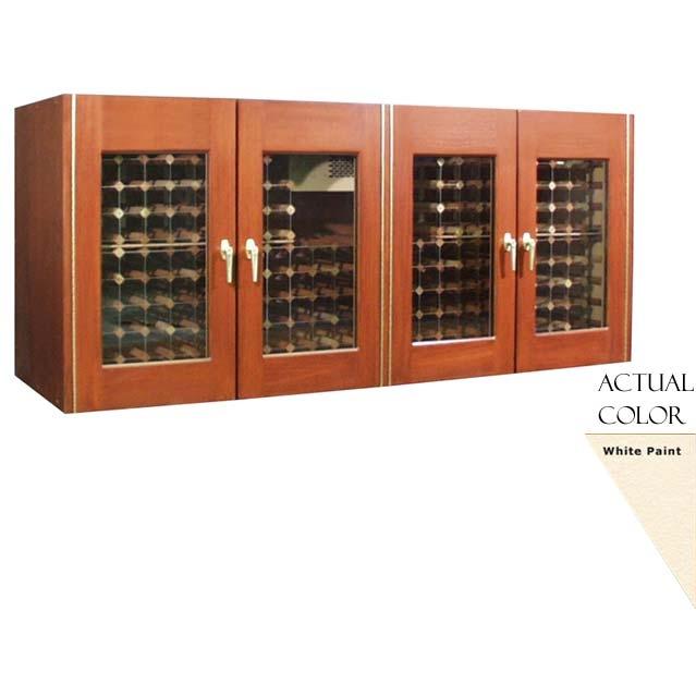 Vinotemp VINO-400CREDG-W 304 Bottle Four Door Wine Cellar Credenza - Glass Doors / White Cabinet