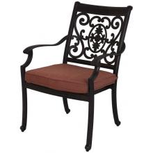 Darlee St. Cruz Cast Aluminum Outdoor Patio Dining Chair With Spicy Chili Cushion - Antique Bronze