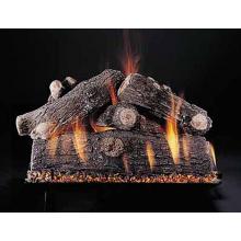 Rasmussen 18 Inch Prestige Oak Gas Log Set With Vented Custom Embers Pan Burner - Match Light