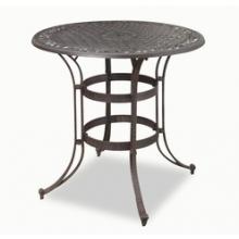 Home Styles Biscayne High Top 42 Inch Round Outdoor Patio Bistro Table - Rust Brown Finish