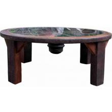 Groovy Stuff Shoshone Teak Wood Coffee Table With Glass Top - TF-293-A