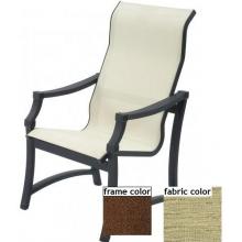 Suncoast Devereaux Sling Supreme Dining Chair - Cabernet Frame And Cosmo Green Fabric