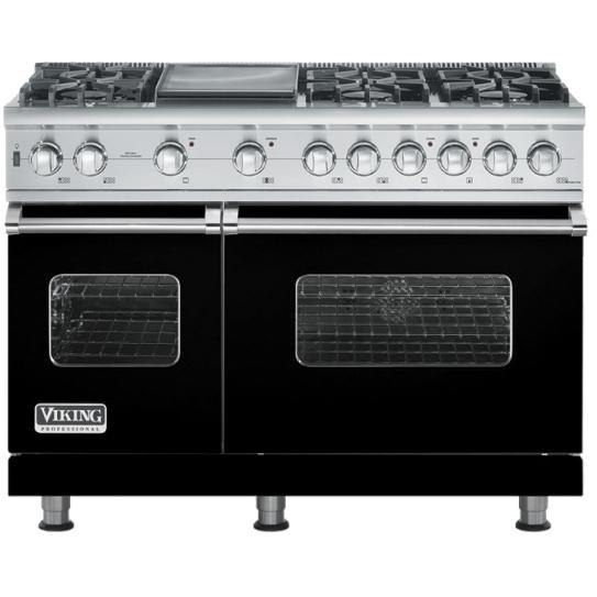 Viking VGSC548-6G 48-Inch Professional Series Natural Gas Range With 6 Burners And Griddle - Black