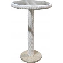 North Cape 24 Inch Patio Table With Glass Top - White