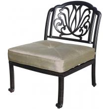 Darlee Elisabeth Cast Aluminum Outdoor Patio Deep Seating Sectional Center Chair With Cushions - Antique Bronze