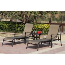 Darlee Monterey Cast Aluminum Sling Outdoor Patio Chaise Lounge Set - Antique Bronze