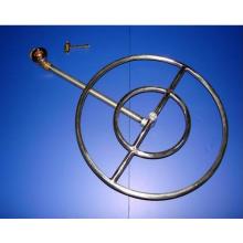 HPC 18 Inch Propane Gas Stainless Steel Round Fire Pit Kit - Match Light
