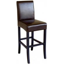 Siany Leather Barstool In Dark Brown