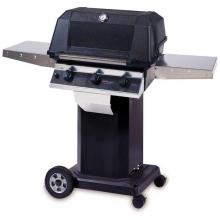 MHP Gas Grills WHRG4DD Hybrid Propane Gas Grill W/ SearMagic Grids On Black Cart